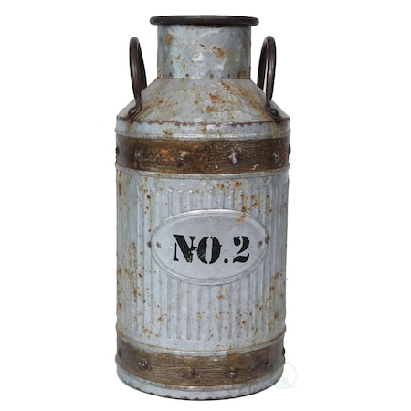 Vintiquewise Galvanized Metal Rustic Milk Can, Medium QI003292.M
